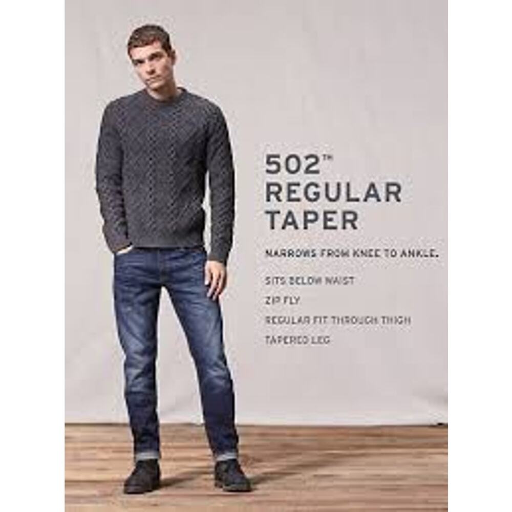 LEVI’S® Men’s 502™ REGULAR TAPER FIT STRETCH JEANS BLACK 36 x 30 - Picture 4 of 12